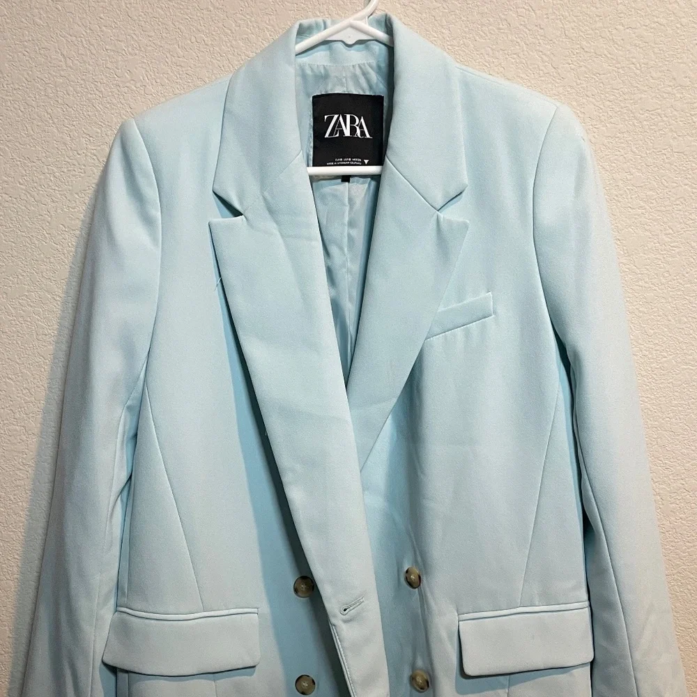 Zara Blazer Small Light Blue - Picture 1 of 7